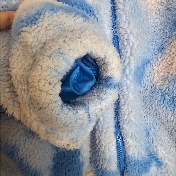 Urban Outfitters Olivia Blue Cloud Sherpa Fleece Jacket Cropped Size Small - Picture 5 of 11